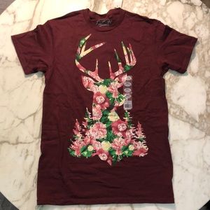 Popular Poison floral stag / deer t shirt small